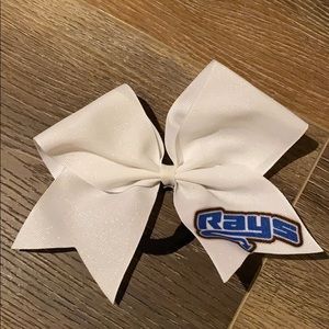 White Sparkle Stingray Allstars Cheer Bow